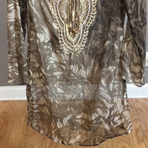 NWT SP Coupe Swim brown print coverup. - Picture 7 of 16